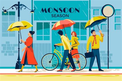 Free Vector Illustration For Monsoon Season