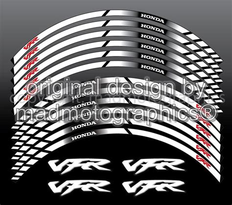 Honda Vfr Motorcycle Wheel Stickers Set Decals Rim Etsy