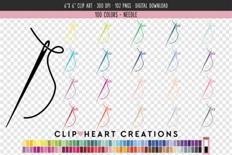 Sewing Needle & Thread Clip Art Graphic by clipheartcreations · Creative Fabrica