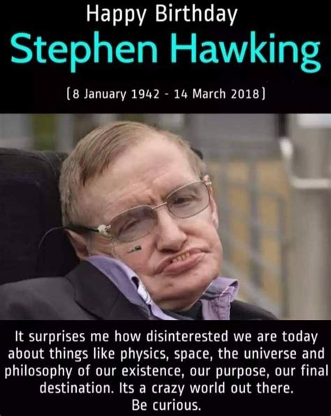 Happy Birthday to Stephen Hawking. -Jennifer #AskDrBen