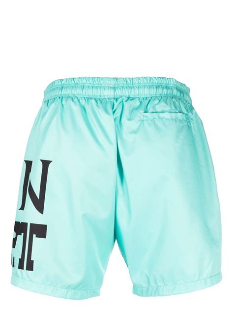 Plein Sport Logo Print Swim Shorts Farfetch