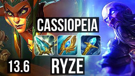 CASSIOPEIA Vs RYZE TOP 11 Solo Kills 1 4M Mastery 500 Games KR