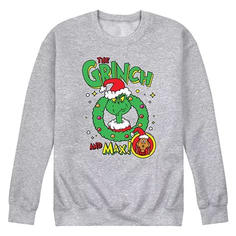 Mens Dr Seuss The Grinch Grinch And Max Fleece Sweatshirt