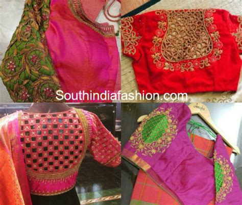 Cut Work Blouse Patterns For Silk Sarees South India Fashion