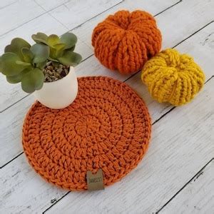 Crochet Hot Pad Crochet Trivet Autumn Decor Crochet Thanksgiving Decor Hot Pad Trivet Hot