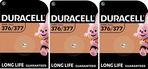 3X Duracell 376 377 SR626 SR626SW With Silver Oxide 3 Blister Packs Of