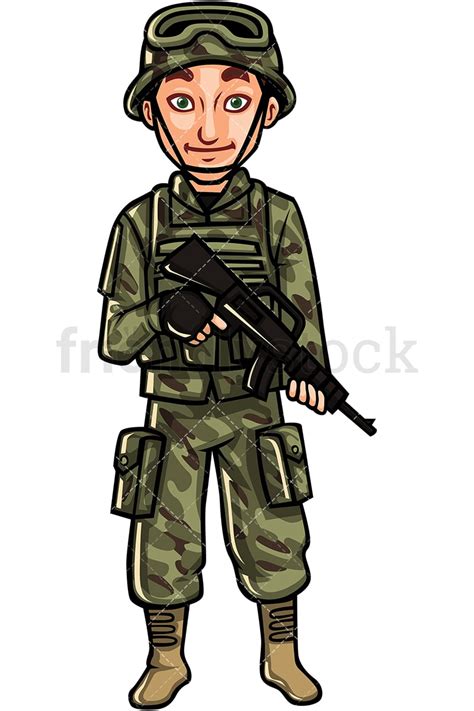 US Army Soldier Cartoon Vector Clipart - FriendlyStock