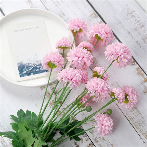 Efavormart 2 Bushes 33 Chrysanthemum Flower Stem Artificial Silk