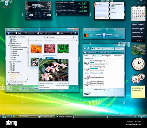 Microsoft Windows Vista German Version Desktop With Started