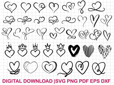 Heart Svg Bundle Heart Svg Hand Drawn Heart Svg Open Heart Svg