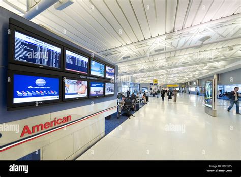 Departure Information Screens In American Airlines Terminal Jfk