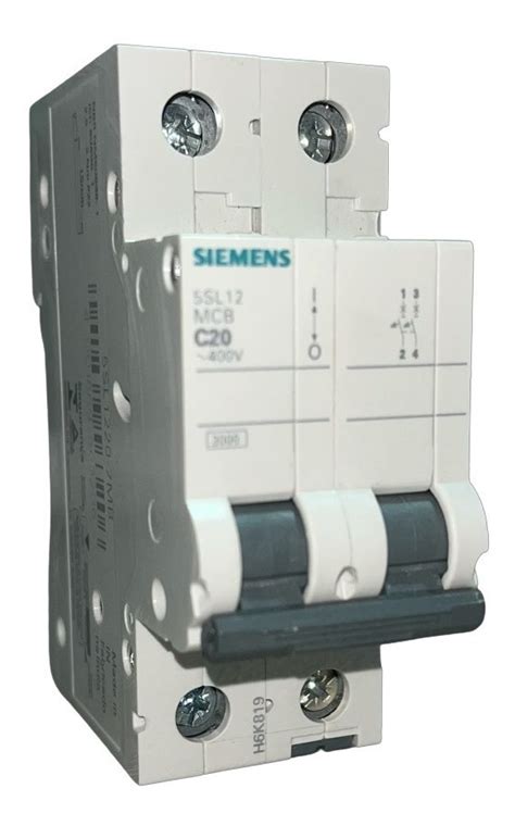 Disjuntor Bipolar Siemens 20 Curva C Kit 2 Peças