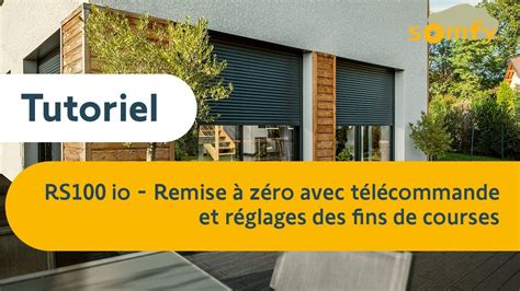 RS100 io Remise à zéro avec télécommande et réglages des fins de