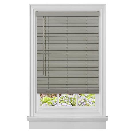 Achim Grey Cordless Room Darkening Plantation Faux Wood Blinds With