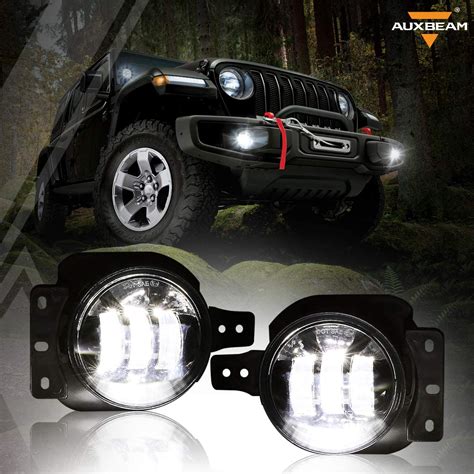 Auxbeam Round Led Fog Lights For Wrangler Jl Jlu Unlimited Sport