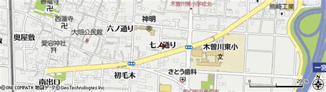 愛知県一宮市木曽川町黒田七ノ通りの地図 住所一覧検索｜地図マピオン