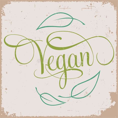 Vegan Hand Written Word Text For Typography Design In Red Stock