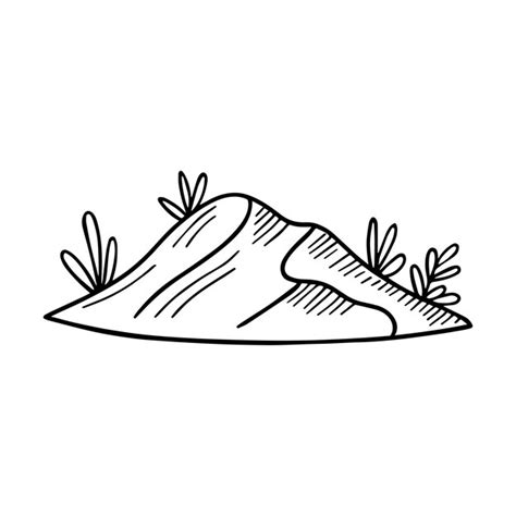 Premium Vector Simple Drawing Of A Sand Dune With Grass