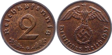 Drittes Reich 2 Reichspfennig 1937 G Vorzüglich MA Shops