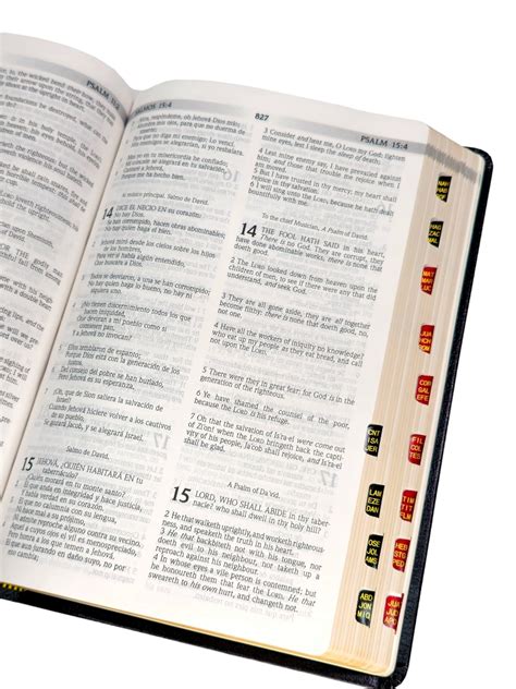 Biblia Bilingue Rvr Kjv Letra Grande Puntos Piel Fabricada