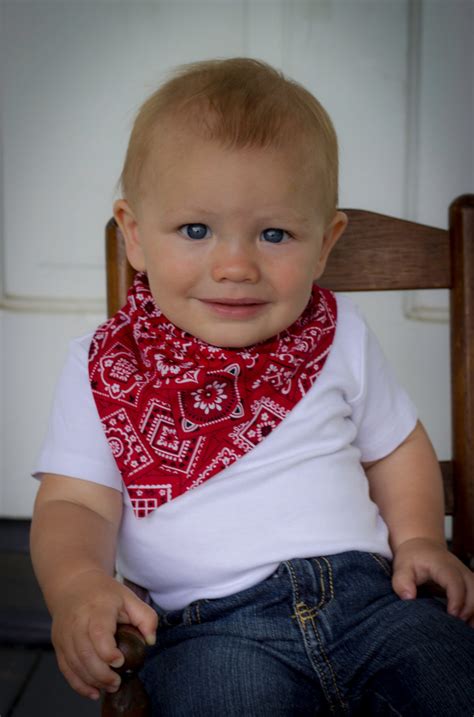 Red Bandana Bib Western Bandana Bib Cowboy Bandana Bib Etsy