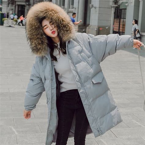 Winter Coat Women Down Cotton Jackets Women S Big Fur Collar Hooded