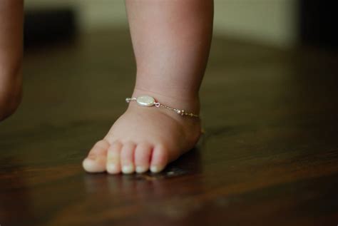 Baby Ankle Bracelet June Birthstone Sterling Silver Baby
