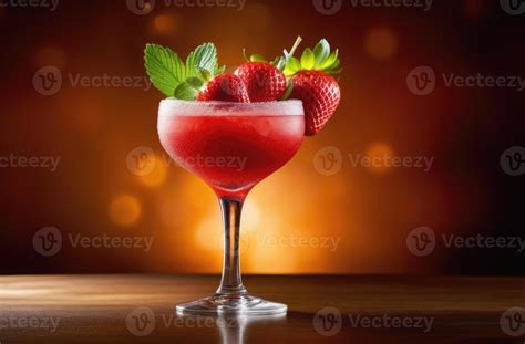 Ai Generated Summer Cocktail With Berries Strawberry Daiquiri