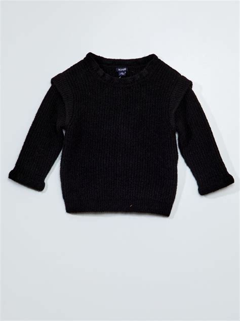 Pull En Maille Tricot Noir Kiabi