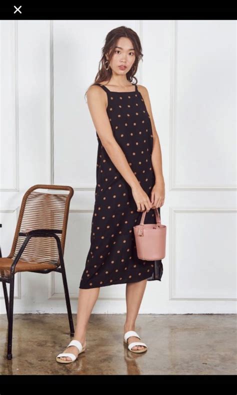 Tcl Aubree Polka Dotted Midi Dress Women S Fashion Dresses Sets