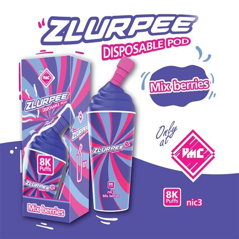 PODDIS VMC 8K Zlurpee Mixberries เบอรรรวม 8000Puffs Nic 3 ใช