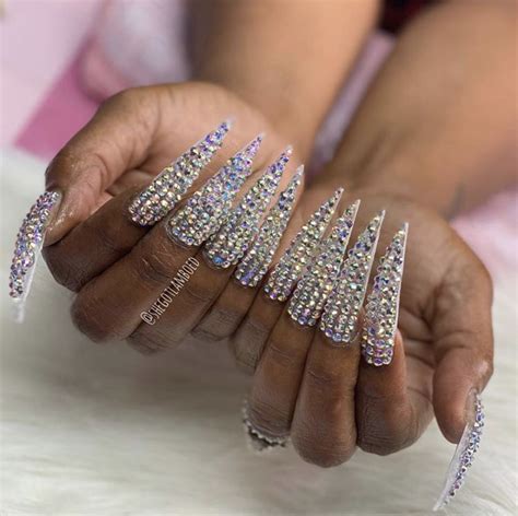 💎💅🏾ig Shegotlamboed💅🏾💎 Diamond Nail Designs Nails Luxury Nails