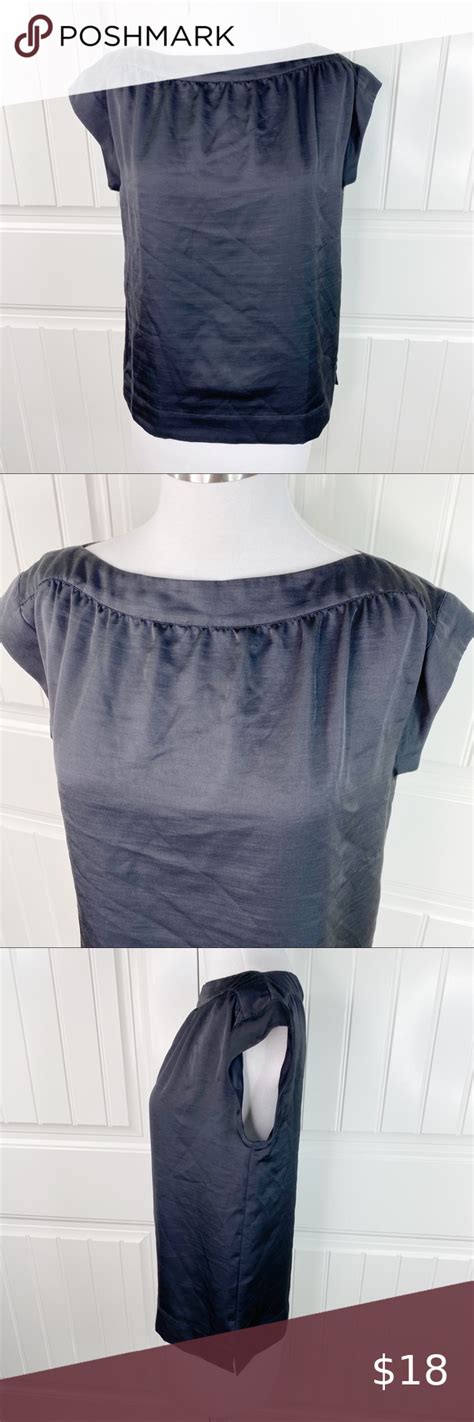 Talbots Petites Cap Sleeve Boatneck Blouse Top 6P | White short sleeve ...