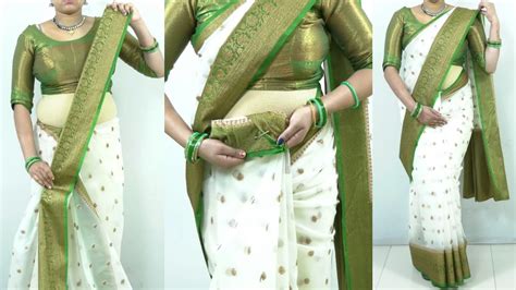 Saree Draping With Easy Steps Organza Saree Draping With Perfect