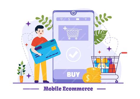 Premium Vector Mobile Ecommerce Illustration Of Smart Phone Of Online