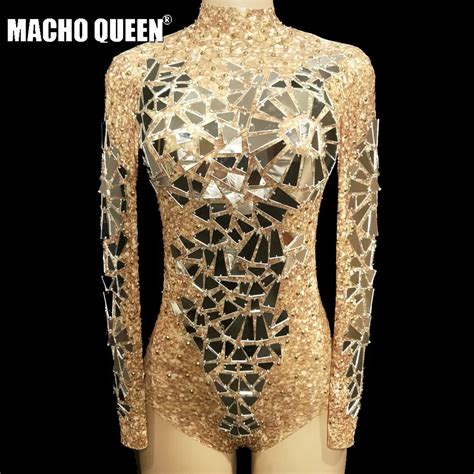 Buy Drag Queen Sparkly Rhinestone Mirror Bodysuit