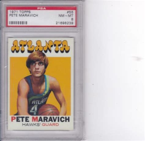 Topps Basketball Pete Maravich Atlanta Hawks Hof Psa Nm Mt