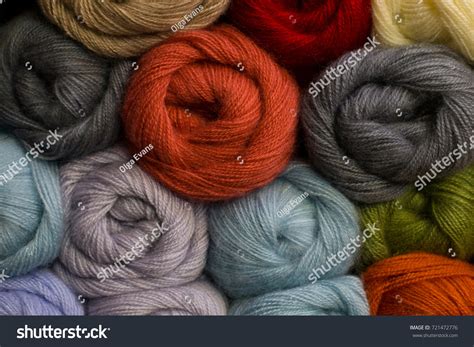Knitting Needles Colorful Threads Selection Colorful Stock Photo