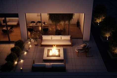 Modern fire pit, house porch, | Free Photo - rawpixel