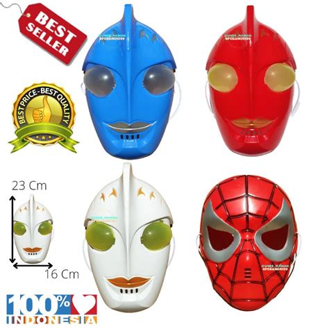 Jual Mainan Topeng Karakter Super Hero Ultraman Spiderman Warna