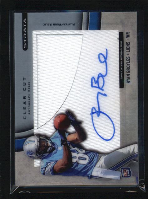 RYAN BROYLES 2012 TOPPS STRATA CLEAR CUT JUMBO JERSEY AUTO RC BV 15