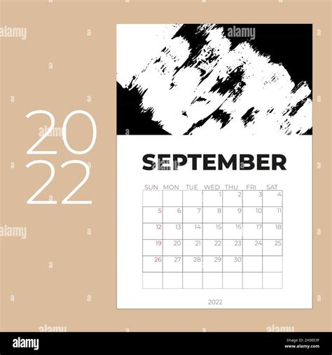 September 2022 Calendar Creative Design Template. Vector illustration ...