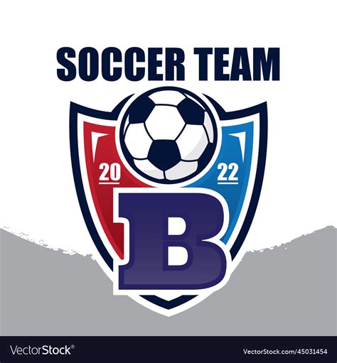 Letter B Soccer Team Logo Design Template Vector Image