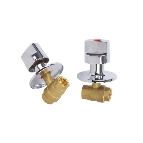 Brass Recessed Ball Valve With Handle For Bathroom Toilet Water Use