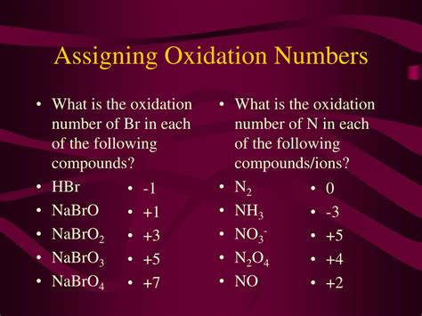 PPT Oxidation Numbers And Redox Reactions PowerPoint Presentation