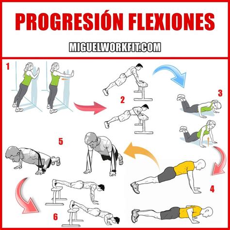 🔴 Progresión Para Las Flexiones 📈 Flexiones Flexiones De Brazos