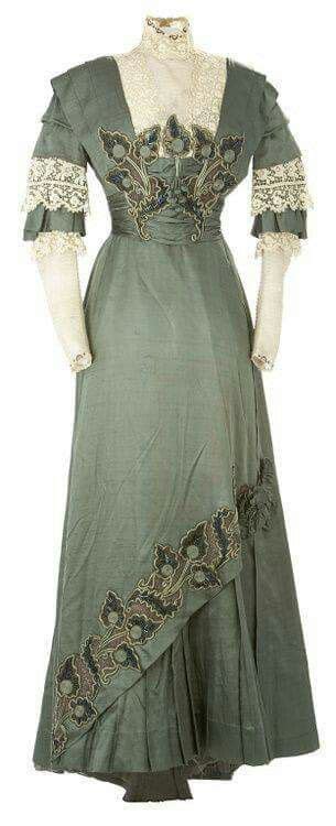 Dress 1910 Silk Lace Embroidery Beads Glenbow Museum Canada Historical Dresses Edwardian