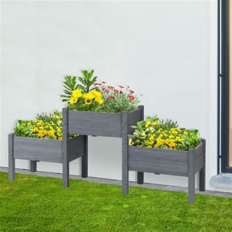 3 Tier Raised Garden Bed Freestanding Planter Box For Vegetables Herb