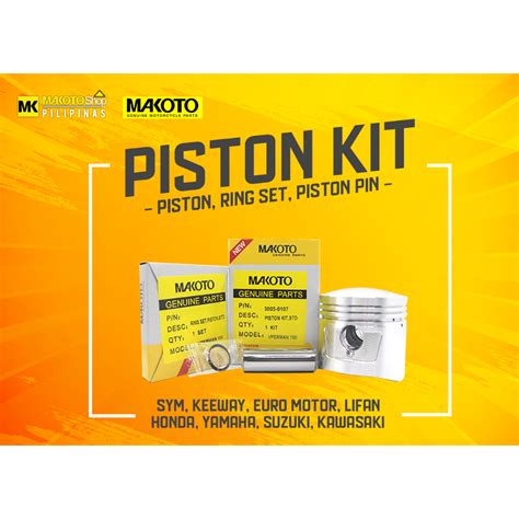 Makoto Piston Kit For Rouser 135 Piston Ring And Piston Pin Included