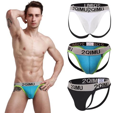 Qimu P S Lote Mens Jockstrap Gay Sexy Calcinhas De Algod O U